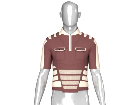 Men Tactical Half-Zip Cycling Jersey 3D Model