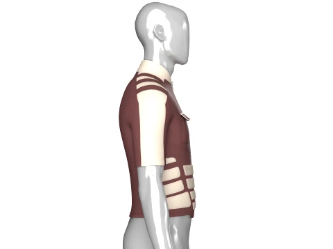 Men Tactical Half-Zip Cycling Jersey 3D Model