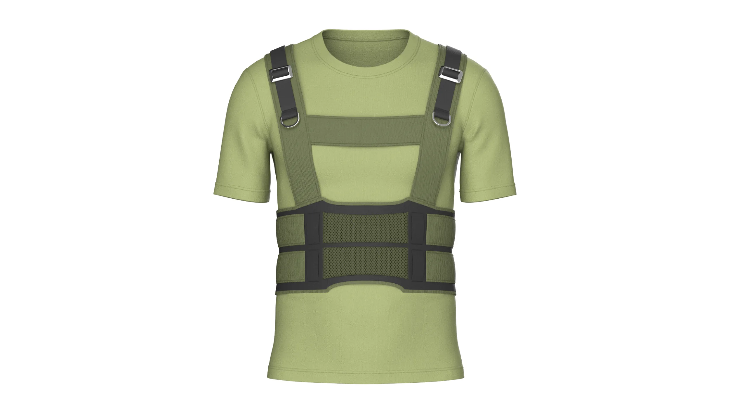 Men T-Shirt With Tactical Chest Rig 3D Model .c4d .max .obj .3ds .fbx .stl .blend