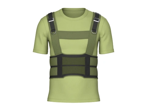 Men T-Shirt With Tactical Chest Rig Model 3D