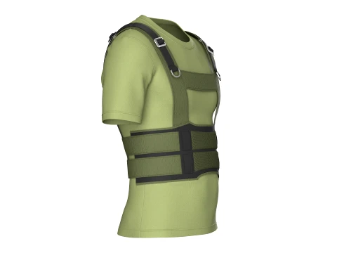 Men T-Shirt With Tactical Chest Rig 3D Model