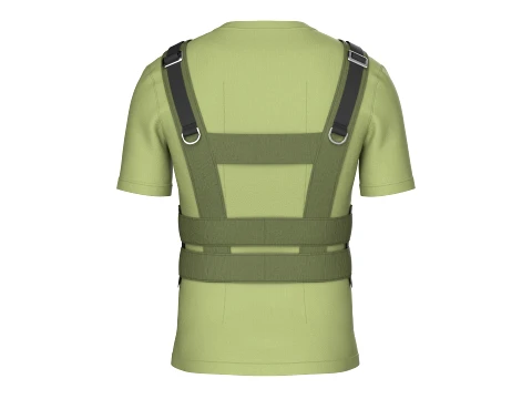 Men T-Shirt With Tactical Chest Rig 3D Model