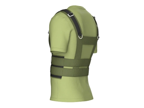 Men T-Shirt With Tactical Chest Rig 3D Model