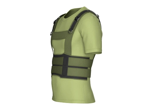 Men T-Shirt With Tactical Chest Rig 3D Model