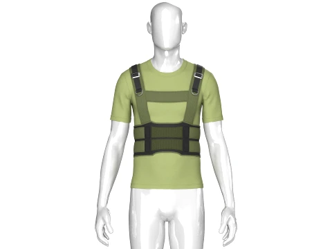 Men T-Shirt With Tactical Chest Rig 3D Model
