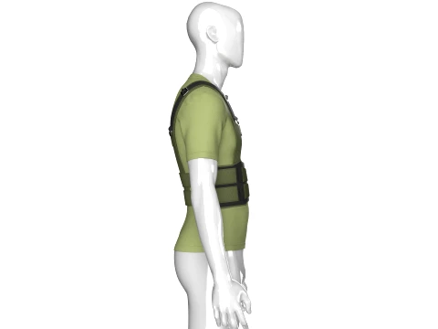 Men T-Shirt With Tactical Chest Rig 3D Model