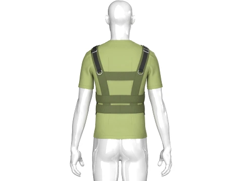 Men T-Shirt With Tactical Chest Rig 3D Model