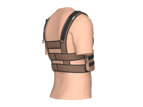 Men T-Shirt With Tactical Chest Rig V2 3D Model
