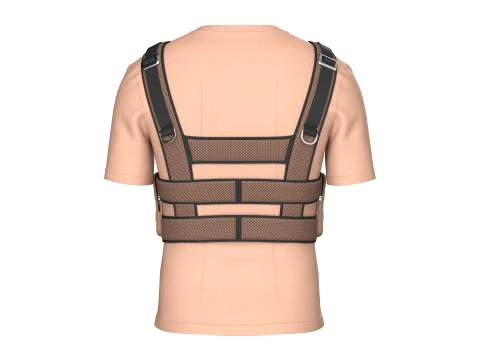 Men T-Shirt With Tactical Chest Rig V2 3D Model