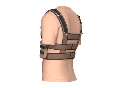 Men T-Shirt With Tactical Chest Rig V2 3D Model
