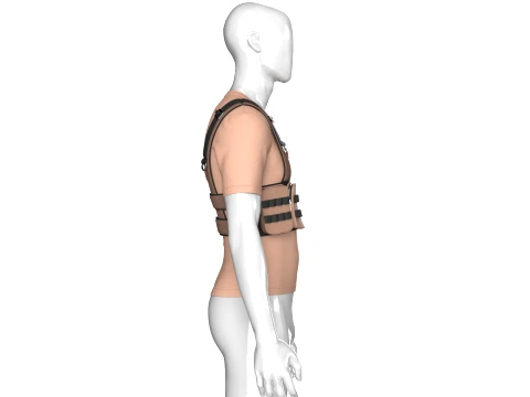 Men T-Shirt With Tactical Chest Rig V2 3D Model