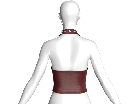 Girls Halter Top With Front Lace-Up Eyelets 3D Model