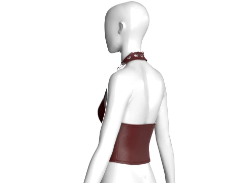 Girls Halter Top With Front Lace-Up Eyelets 3D Model