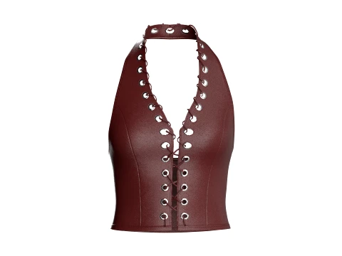 Girls Halter Top With Front Lace-Up Eyelets 3D Model
