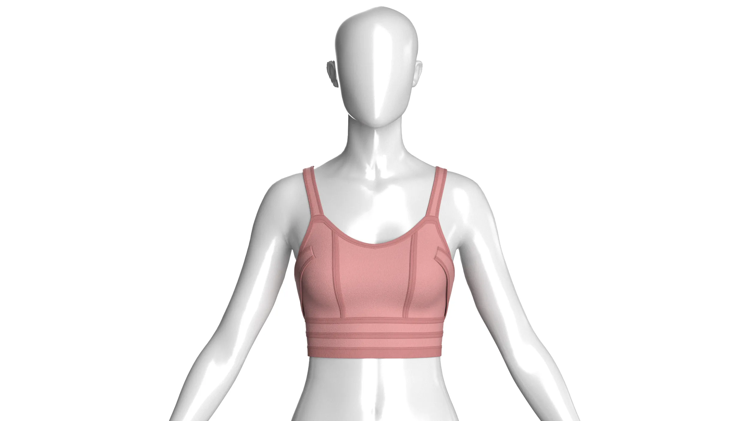 Girls Sports Bra Top With Scoop Neck 3D Model .c4d .max .obj .3ds .fbx .stl .blend 