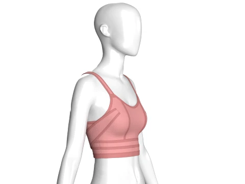 Girls Sports Bra Top With Scoop Neck 3D Model