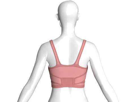 Girls Sports Bra Top With Scoop Neck 3D Model