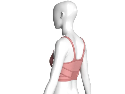 Girls Sports Bra Top With Scoop Neck 3D Model