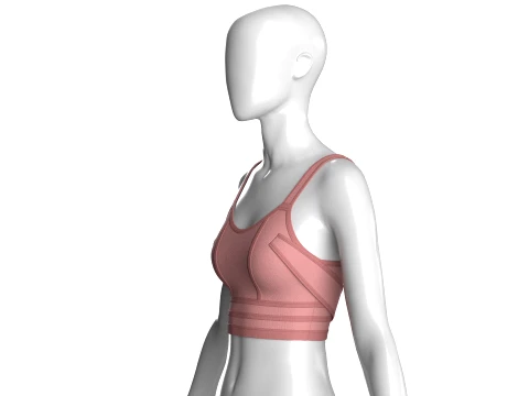 Girls Sports Bra Top With Scoop Neck 3D Model