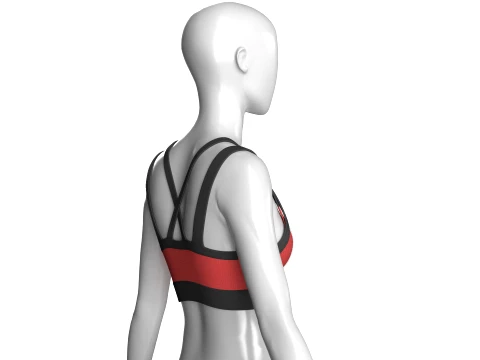 Girls Sports Bra With Sheer Upper Mesh Panel 3D Model