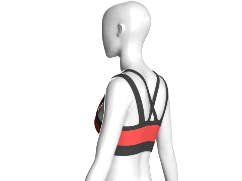 Girls Sports Bra With Sheer Upper Mesh Panel 3D Model