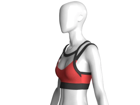 Girls Sports Bra With Sheer Upper Mesh Panel 3D Model