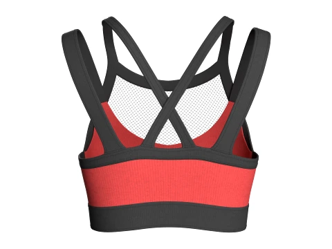 Girls Sports Bra With Sheer Upper Mesh Panel 3D Model