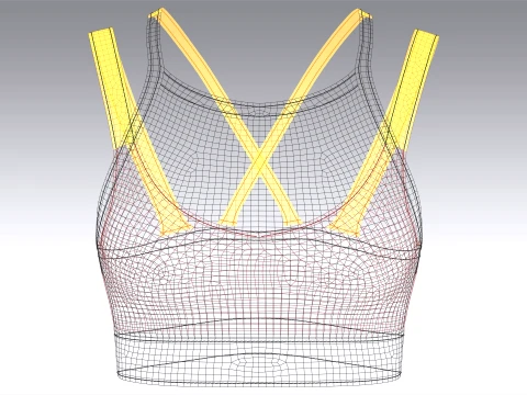 Girls Sports Bra With Sheer Upper Mesh Panel 3D Model