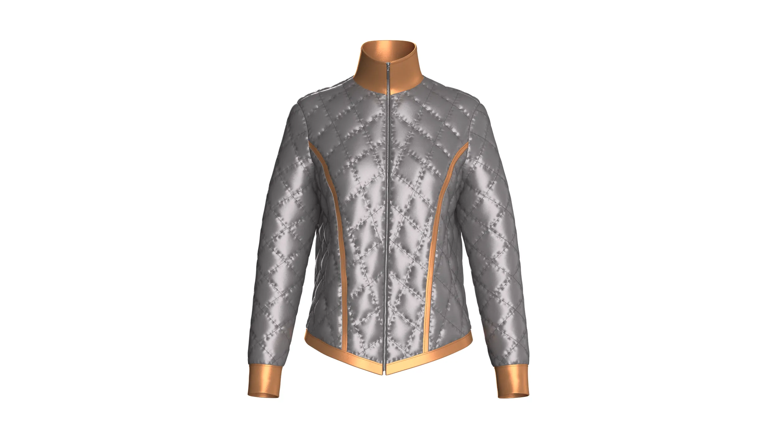 Girls Padded High Neck Full Zip Jacket 3D Model .c4d .max .obj .3ds .fbx .stl .blend 