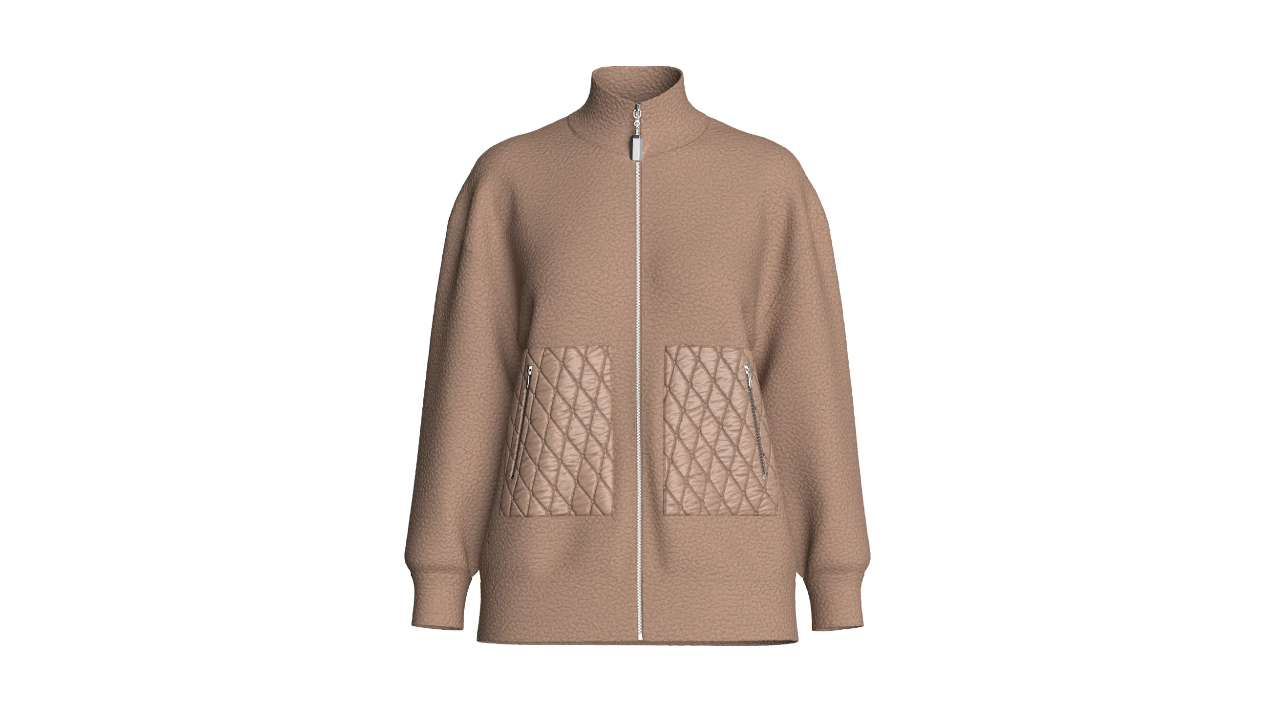 Girls Sherpa Fleece Jacket With Front Pockets 3D Model .c4d .max .obj .3ds .fbx .stl .blend 