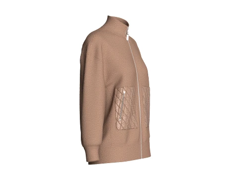 Girls Sherpa Fleece Jacket With Front Pockets 3D Model
