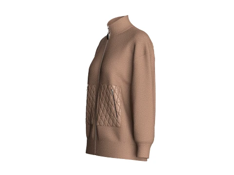 Girls Sherpa Fleece Jacket With Front Pockets 3D Model