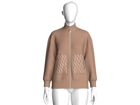 Girls Sherpa Fleece Jacket With Front Pockets 3D Model