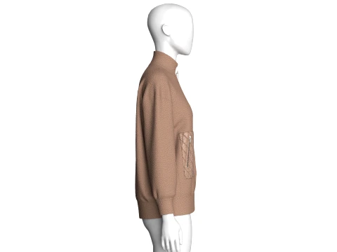 Girls Sherpa Fleece Jacket With Front Pockets 3D Model