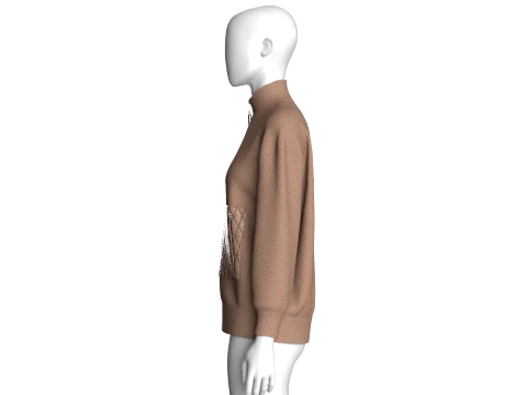 Girls Sherpa Fleece Jacket With Front Pockets 3D Model