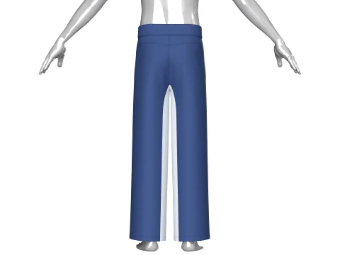 Men Color Block Wide-Leg Sweatpants 3D Model