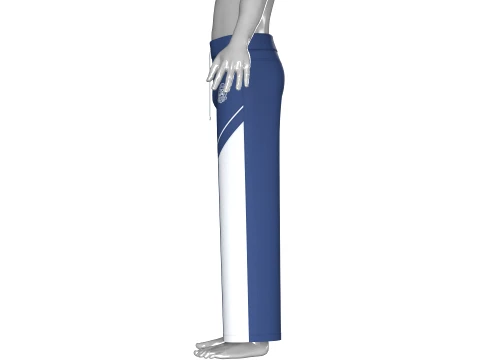 Men Color Block Wide-Leg Sweatpants 3D Model