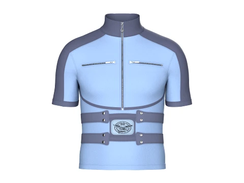 Men Cycling Jersey With Patch 3D Model
