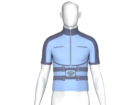 Men Cycling Jersey With Patch 3D Model