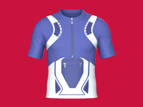 Men Half-Zip Cycling Jersey 3D Model