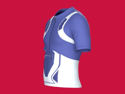 Men Half-Zip Cycling Jersey 3D Model