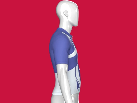 Men Half-Zip Cycling Jersey 3D Model