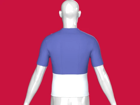 Men Half-Zip Cycling Jersey 3D Model
