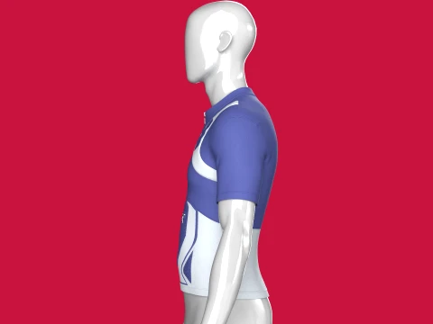 Men Half-Zip Cycling Jersey 3D Model