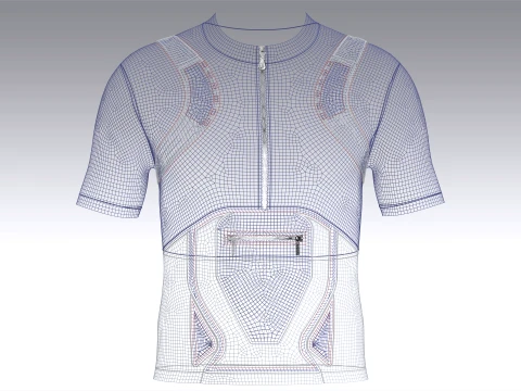 Men Half-Zip Cycling Jersey 3D Model