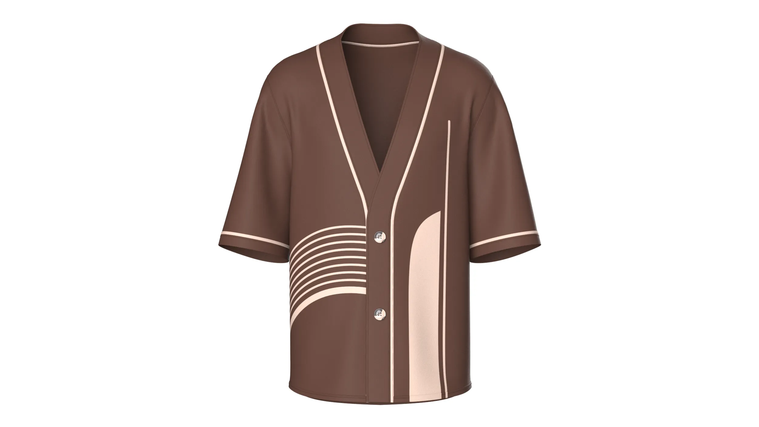 Men Short-Sleeve Kimono Shirt 3D Model .c4d .max .obj .3ds .fbx .stl .blend 