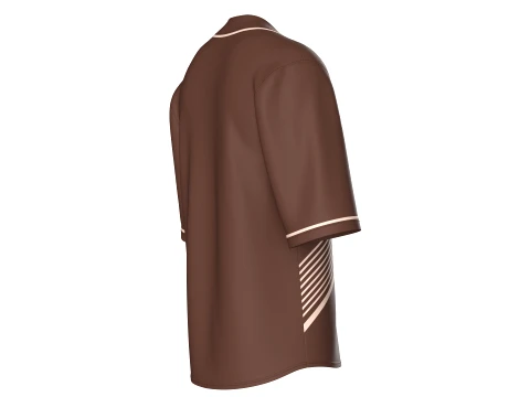 Men Short-Sleeve Kimono Shirt 3D Model