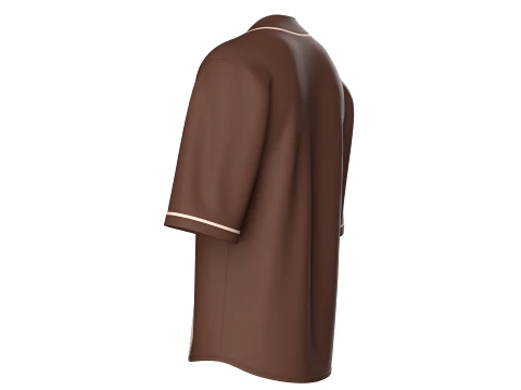 Men Short-Sleeve Kimono Shirt 3D Model