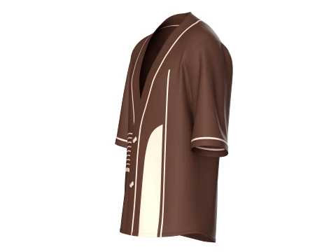 Men Short-Sleeve Kimono Shirt 3D Model