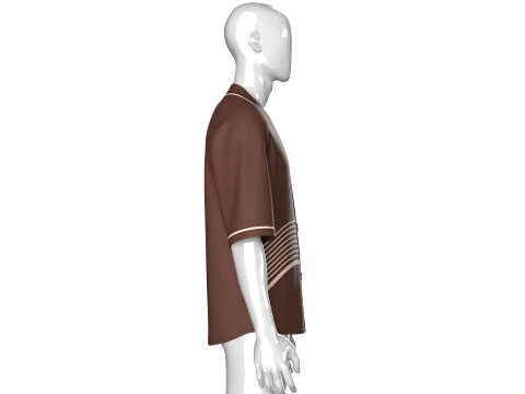 Men Short-Sleeve Kimono Shirt 3D Model